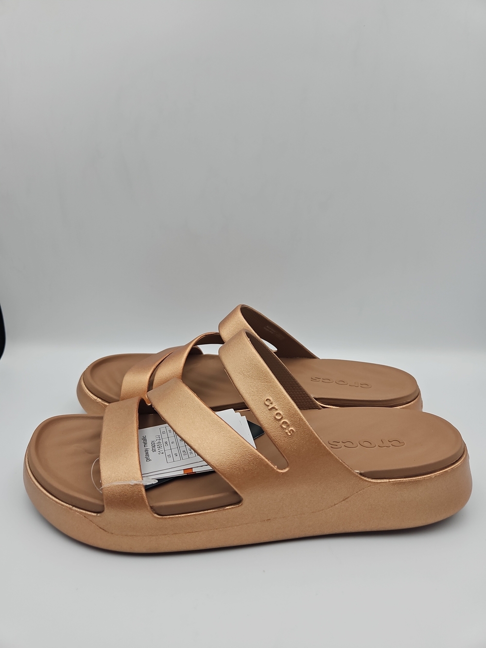 Crocs Women’s Metallic Copper Slide Sandals